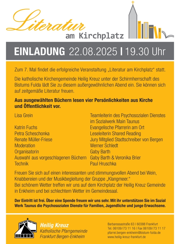 EINLADUNG - Literatur am Kirchplatz 2025